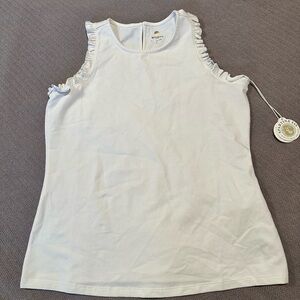Spartina 449 White Ruffled Sleeveless Top,NWT, size S